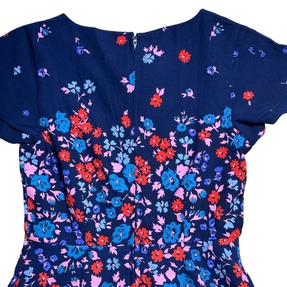 Modcloth Personality First Navy Blue Floral Print A-Line Dress US M - Picture 7 of 8